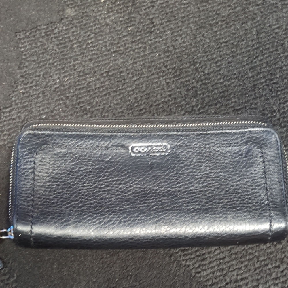 Coach Midnight Leather Zip Wallet